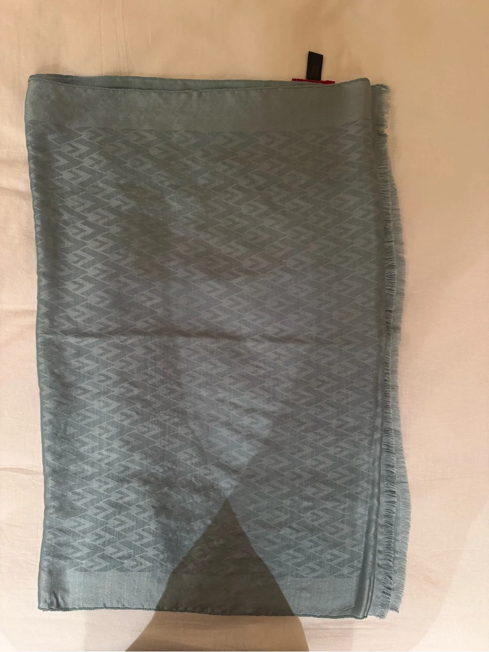 Valentino Seafoam Green Lightweight Jacquard Scarf